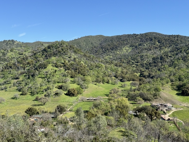 View of the ranch from the western hills